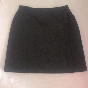 Charcoal gray wraparound skirt fully lined